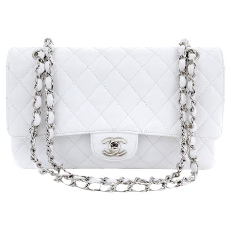 white chanel medium flap|chanel classic flap small price.